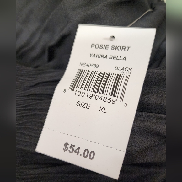 Yakira Bella Posie Chiffon Smock Tiered Midi Skirt- XL - Picture 5 of 5